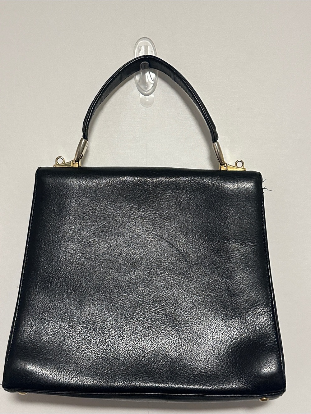 Vintage Suzy Smith Classic Black Leather Top-Handle Bag - Picture 6 of 10